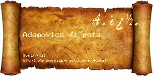 Adamovics Ágota névjegykártya