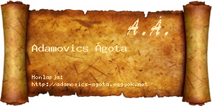 Adamovics Ágota névjegykártya